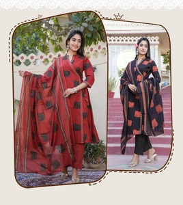 Ensembles Kurti modernes en coton à séchage rapide et sans plis, avec bas et dupatta, prêts à porter, vêtements ethniques indiens pour femmes, vente en gros pour fournisseurs mondiaux - Product Image 6