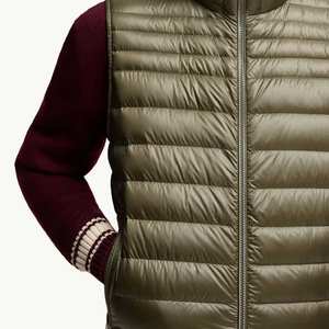 Gilet matelassé décontracté personnalisé en toile imperméable et coupe-vent de haute qualité, isolé pour l'hiver, avec capuche, en polyester/nylon - Product Image 6