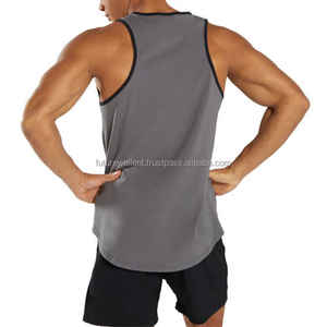 Respirant Logo personnalisé impression hommes blanc débardeur hommes plaine coton Spandex Gym Muscle musculation hommes vêtements de Fitness - Product Image 3