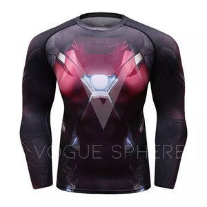100% poliéster hombres Rash Guard traje de baño compresión Rash Guards hombre deportes al aire libre ciclismo desgaste Rash-guards - Product Image 1