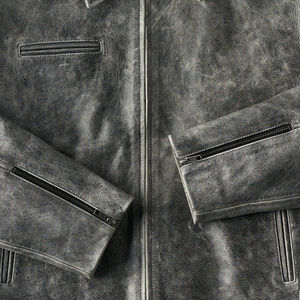 2025 moda personalizada nuevo diseño Vintage descolorido Pu chaqueta de cuero hombres y mujeres OEM ODM mejor proveedor - Product Image 3