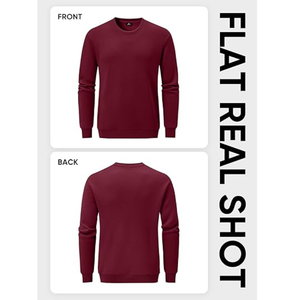 Sweat-shirt à col rond pour homme, coupe ample, couleur unie, manches longues, impression personnalisée en usine, fabriqué au Bangladesh - Product Image 5