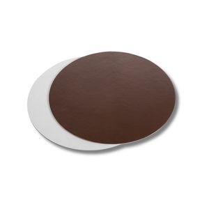 Fabriqué en Italie laminé jetable rond brun et blanc planche à gâteau carton taille différente prêt à expédier - Product Image 1