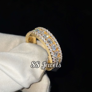 Anillo de Compromiso de Oro Blanco de 18K con Moissanita de Corte Brillante, Regalo de Aniversario para Mujer, Estilo Religioso - Product Image 1