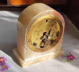 The CRAFT EXIM Luxury Natural Marble Quartz <b>Art</b> <b>Deco</b> Desk <b>Clock</b> Handcrafted Home Office Timepiece - Product Image 3