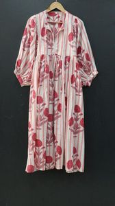 Robe midi décontractée à imprimé floral col profond avec ficelle plus proche silhouette ample mini robe taille naturelle pour l'été - Product Image 6