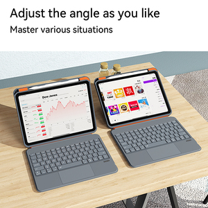 เคส iPad รุ่นที่ 10 ใหม่ iPad A16 2025 <span class=keywords><strong>Air</strong></span> 4 <span class=keywords><strong>5</strong></span> 6 พร้อมคีย์บอร์ดแบบหมุนไ<span class=keywords><strong>ด</strong></span>้ 360 องศา ช่องใส่ปากกา แทร็คแพด ไฟแบ็คไลท์ เคสแท็บเล็ตบลูทูธ - Product Image 4