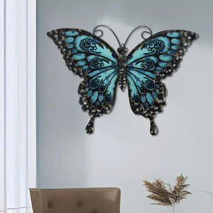 Escultura de Pared de Metal Art Deco con Diseño Azul, Decoración para Bodas, Hogar, Sala de Estar, Pieza de Arte - Product Image 5