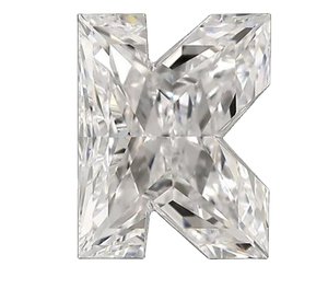 Alfabeto letra K inspirado en laboratorio diamantes sueltos anillo de compromiso boda o fiesta regalo joyería - Product Image 1