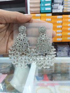 Bulk Indian Fashion Cheap Jewelry for Party <b>Silver</b> Crystal Choker Jewelry <b>Set</b> - Product Image 2