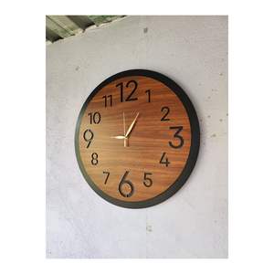 50cm <b>Silent</b> Wall <b>Clock</b> Simple Wooden Walnut Furniture Color Elegant Number Gift - Product Image 4