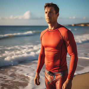 Haute qualité hommes Compression éruption garde hauts respirant plage natation entraînement Fitness porter serré plaine chemise conception - Product Image 6