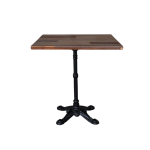 Base de table basse en fer de qualité créative avec plateau carré en bois d'acacia, mobilier de restaurant et de café pour une utilisation en intérieur et en extérieur, prix bas - Product Image 1