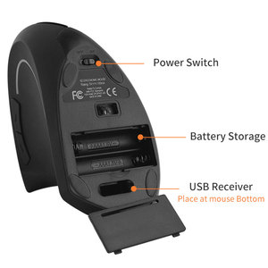 China Wholesale Comfortable <strong>Left</strong> <strong>Hand</strong> <strong>Mouse</strong> Battery Powered Vertical 6 Buttons <strong>Mouse</strong> Wireless 2.4G Office Black <strong>Computer</strong> Mouses - Product Image 4
