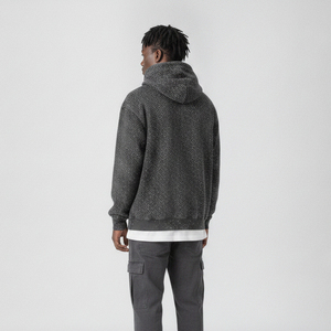 Sweat à capuche d'hiver surdimensionné pour homme avec logo personnalisé, délavé à l'acide, respirant, sans coutures, avec broderie épaisse - Product Image 3