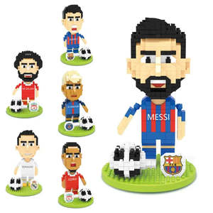Micro Miniature Footballers Micro-<b>Blocks</b> ABS <b>Plastic</b> Construction Toy <b>Block</b> Set DIY Electronic Model Toy in Cartoon Style - Product Image 1