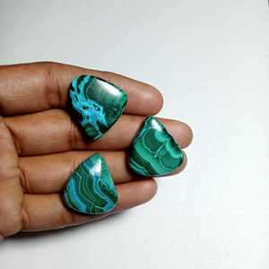 3 uds cabujones de malaquita azurita lote de piedras preciosas naturales para la fabricación de joyas 102Cts - Product Image 3