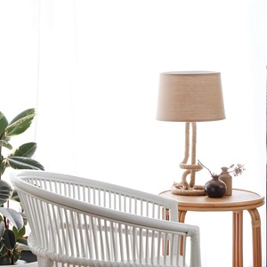 Table basse minimaliste moderne en rotin naturel tissé à la main intérieur/extérieur mobilier de salle à manger relaxant pour le salon - Product Image 3