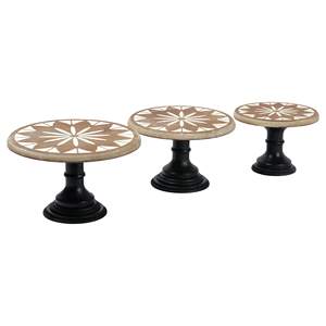 Haute sur demande sur support de gâteau en bois d'acacia de couleur finie en bois naturel de haute qualité/support de gâteau sculpté à la main en bois - Product Image 3