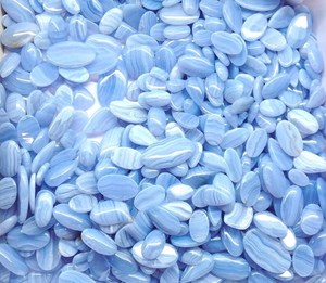 Cabochon d'agate en dentelle bleue naturelle! Agate de dentelle bleue polie pierre précieuse en vrac! Cabochon d'agate en dentelle bleue pour bijoux - Product Image 5