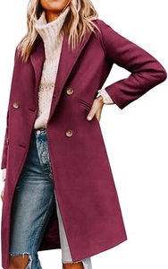 New Custom Made Unisex <b>Men</b> <b>Poncho</b> Style Long Sleeve Windproof Breathable Woolen Coats Fox Fur Trim Button Closure Wholesale - Product Image 3