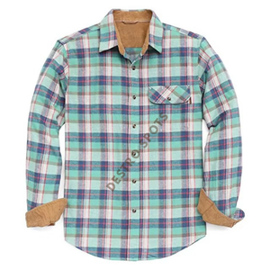 เสื้อเชิ้ตผ้าสักหลาดแขนยาวสำหรับผู้ชายเสื้อใส่สบายผ้าฝ้าย100% โลโก้ตามสั่ง - Product Image 1