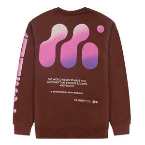 สเวตเชิ้ตคอกลมสำหรับผู้ชายเสื้อกันหนาวผ้าฝ้ายโพลีเอสเตอร์คอกลมพิมพ์ลายกราฟิกทรงโอเวอร์ไซส์ออกแบบโลโก้ได้ตามต้องการ - Product Image 1