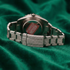 Reloj de Lujo con Caja Redonda y Moissanita PJ VVS, Acero Inoxidable, Esfera Azul, Cristal de Zafiro, Automático, Unisex, para Regalo - Product Image 3