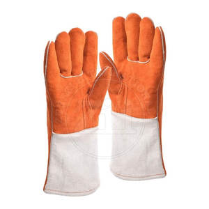 Gants de soudage en cuir robustes et personnalisés, doublure polaire, résistance au feu, protection contre les éclaboussures de métal fondu, service OEM, MIG/TIG - Product Image 2