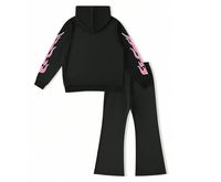 Ensemble de survêtement urbain 2 pièces pour homme, mode streetwear écologique, personnalisable OEM, avec sweat à capuche uni et pantalon, coupe régulière
