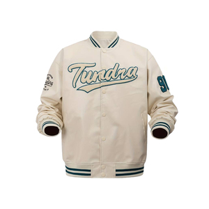 Veste d'hiver de haute qualité pour hommes en cuir de vachette personnalisé Varsity Baseball Bomber Chenille broderie Logo grande taille imperméable - Product Image 5