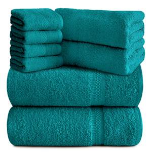 Juego de Toallas de Baño Tejidas 100% Algodón - 8 Piezas para Uso Doméstico, Suaves, Absorbentes y Duraderas, Incluye 2 Toallas de Baño/2 Toallas de Mano/4 Toallitas - Product Image 6