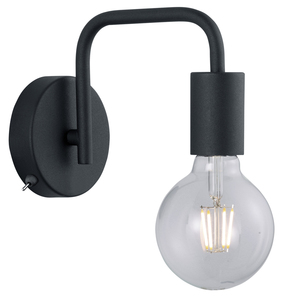 Lampada da parete Diallo E27 in metallo nero (Trio Lighting 208070132) - Product Image 1
