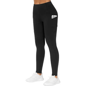 Leggings de yoga personnalisés de haute qualité pour femmes pantalons serrés tricotés taille haute sans couture solide avec fermeture à la taille élastique - Product Image 2