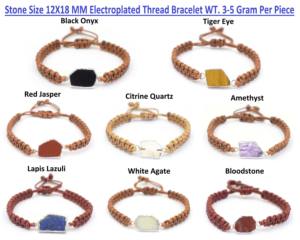 อัญมณีธรรมชาติที่ตัดเรียบด้วยการชุบเงินชุบด้วยมือปรับได้การออกแบบใหม่ของขวัญแฟนซีสำหรับสร้อยข้อมือด้ายของเธอ - Product Image 2