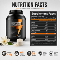 Poudre de Protéine de Lactosérum à la Vanille 2,5 LB (1,13 kg) 22 g de Protéines par 30 g de dose Supplément Nutritionnel Sportif Facile à Mélanger OEM ODM Marque Privée