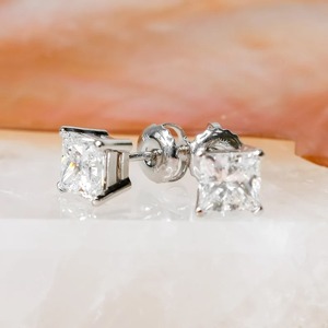 D สีเจ้าหญิงตัด Lab ปลูกเพชรต่างหูสตั๊ด Excellent ตัดที่สวยงาม 925 ต่างหูเงินสเตอร์ลิงงานแต่งงานของขวัญสําหรับเธอ - Product Image 5