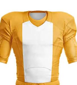 Uniforme de Fútbol Personalizado de Poliéster Resistente, Color Amarillo y Blanco, Pantalones Acolchados, Camiseta de Manga Corta, Estilo Transpirable - Product Image 3