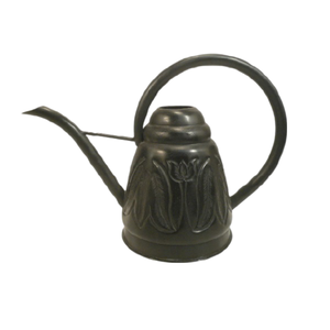 Arrosoir en métal peint fini martelé brun décoratif extérieur Look moderne décor de jardin arrosoir en métal - Product Image 2