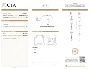 Diamante Naturale Certificato Asscher 1.80ct F VS2 per Creazione di Gioielli - Product Image 2