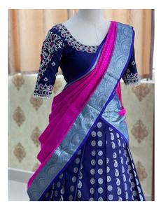 Lehengas de seda de lujo Kanjivaram Zari con blusas Ropa nupcial y festiva de fashionharbor - Product Image 2