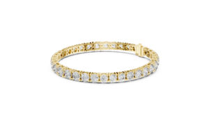 Pulsera de Boda para Mujer en Oro Blanco de 14K con Diseño de Diamantes Redondos Cultivados en Laboratorio |   Diamante Cultivado Nuevo - Product Image 3