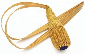 Nudos de espada de alambre de lingotes OEM hechos a medida, Material de alta calidad, tamaño de Color personalizado, accesorios Uniformes de alambre dorado ajustables - Product Image 2