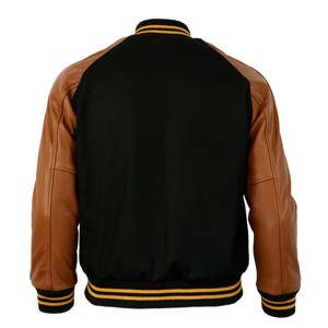 Las chaquetas de abrigo de béisbol personalizadas más vendidas, chaquetas de bombardero con mangas de cuero de lana Lisa Letterman para hombre con bordado de logotipo personalizado - Product Image 2