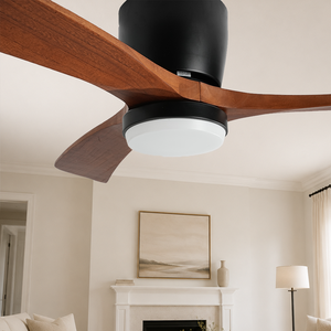 USA In Stock 52 Inch Solid Wood <b>Ceiling</b> Fan with <b>Light</b> 3 Blade Quiet DC Motor <b>Remote</b> <b>Control</b> for Bedroom Modern Home - Product Image 1