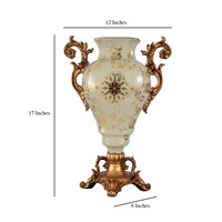 Vase à fleurs de luxe fantaisie, fait main, en aluminium moulé, motif floral en relief, avec trou de drainage, écologique, résistant à la rouille, pour mariage et baptême