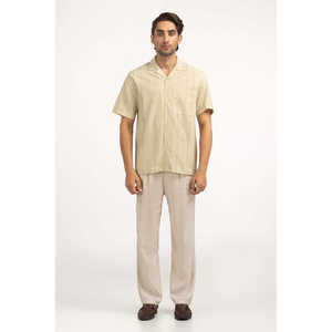 Chemises décontractées pour hommes 100% coton, tissu popeline rayé, respirant et confortable, coupe classique pour le style bureau - MN-CS-SS25-201 - Product Image 3