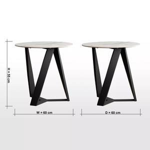Mesa de Centro de Mármol de Diseño Simple con 3 Patas y Superficie Blanca para el Hogar, Hotel, Restaurante, Sala de Estar - Product Image 6
