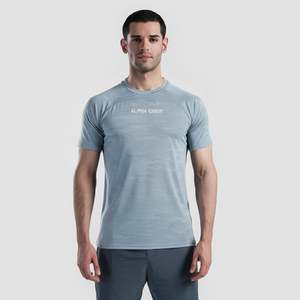 เสื้อยืด Alpha Crew (สีน้ำเงิน JK) ผ้าเจอร์ซีย์ 100% โพลีเอสเตอร์ พรีเมียมคอตตอน 200 กรัม ลายพิมพ์ซิลค์สกรีนแบบเรียบ ผ้าเนื้อนุ่ม - Product Image 1