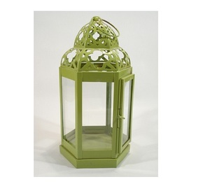 Linterna de metal de color verde para decoración del hogar - Product Image 1